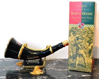 Lot 1316 - Spirit of Robyn Hoode, Single Malt Scotch Whisky, in a horn shaped ceramic decanter with stand,...