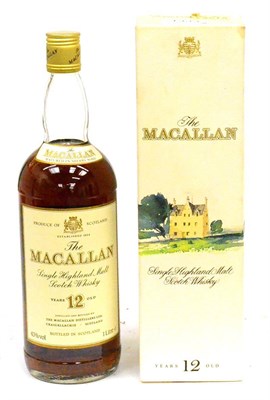 Lot 1333 - The Macallan 12 Year Old, Single Highland Malt Scotch Whisky, old style cream label and carton,...