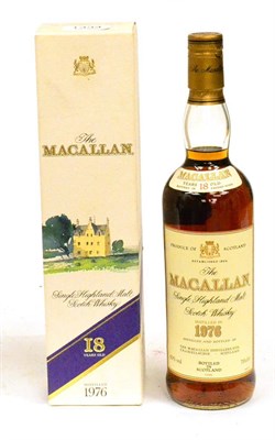 Lot 1334 - The Macallan 18 Year Old 1976, Single Highland Malt Scotch Whisky, old style cream label, 70cl,...