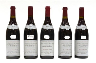 Lot 5015 - Domaine Bartet Clos Saint Jacques, Gevrey-Chambertin Premier Cru 1990 (x5) (five bottles) U:...