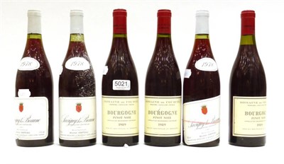 Lot 5021 - Domaine de Courcel Bourgogne Pinot Noir 1989 (x3); Robert Ampeau & Fils Savigny-les-Beaune (x3)...