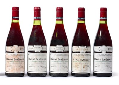 Lot 5029 - Domaine de la Romanee-Conti Grands Echezeaux Grand Cru 1983 (x5) (five bottles) U: 1cm, 1cm,...