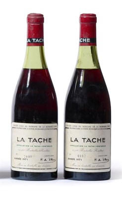 Lot 5035 - Domaine de la Romanee-Conti La Tache Grand Cru Monopole 1971 (x2) (two bottles) U: both 4cm, soiled