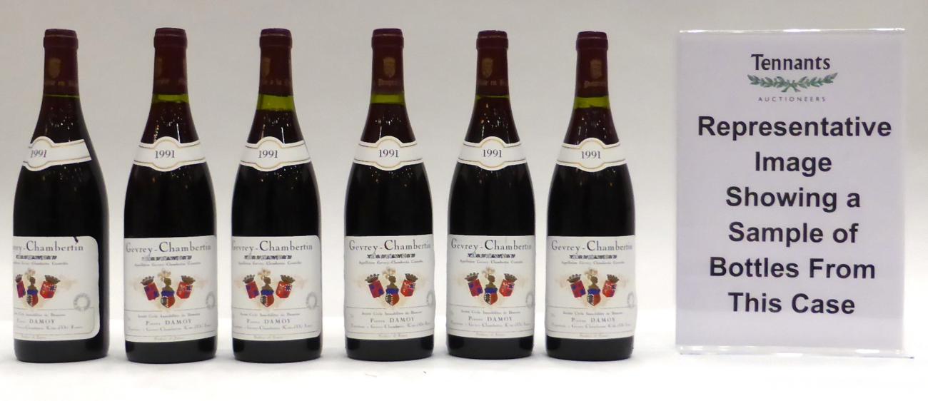 Lot 5088 - Domaine Pierre Damoy Gevrey-Chambertin 1991, oc (twelve bottles) U: average 1cm