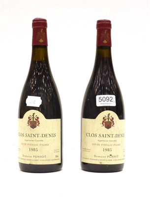 Lot 5092 - Domaine Ponsot Clos Saint-Denis Grand Cru Cuvee Vieilles Vignes 1985 (x2) (two bottles) U:...