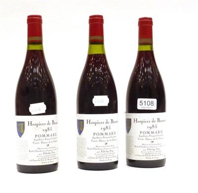 Lot 5108 - Hospices de Beaune Pommard Premier Cru Cuvee Dames de la Charite 1985 (x3) (three bottles) U:...