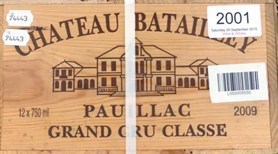 Lot 2001 - Chateau Batailley 2009, Pauillac, owc (twelve bottles)