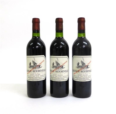 Lot 2002 - Chateau Beychevelle 1983, St Julien (x3) (three bottles) U: just into neck