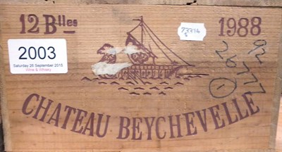 Lot 2003 - Chateau Beychevelle 1988, Saint-Julien, owc (twelve bottles)