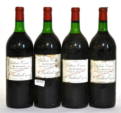 Lot 2010 - Chateau Cissac 1975, Haut Medoc, magnum (x4) (four magnums) U: soiled labels and poor capsules