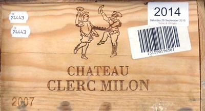 Lot 2014 - Chateau Clerc Milon 2007, Pauillac, owc (twelve bottles)