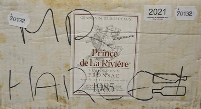 Lot 2021 - Chateau de la Riviere 1985, Fronsac, oc (twelve bottles)