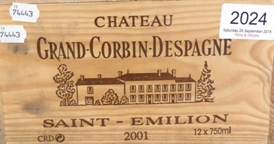 Lot 2024 - Chateau Grand Corbin Despagne 2001, St Emilion, owc (twelve bottles)