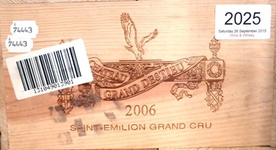 Lot 2025 - Chateau Grands Destieu 2006, St Emilion, owc (twelve bottles)