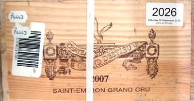 Lot 2026 - Chateau Grands Destieu 2007, St Emilion, owc (twelve bottles)