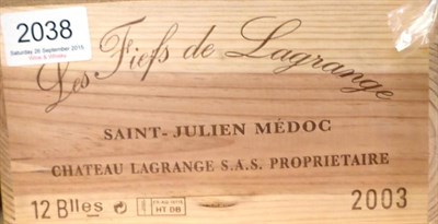 Lot 2038 - Chateau Lagrange Les Fiefs de Lagrange 2003, St Julien, owc (twelve bottles)