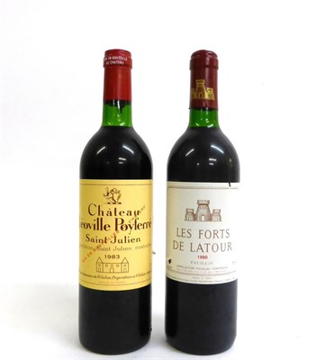 Lot 2044 - Chateau Latour Les forts De Latour 1990, Pauillac; Chateau Leoville Poyferre 1983, St Julien...