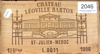 Lot 2046 - Chateau Leoville Barton 1996, St Julien, owc (twelve bottles)