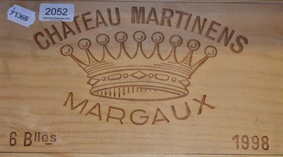 Lot 2052 - Chateau Martinens 1998, Margaux, half case, owc (six bottles)