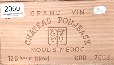 Lot 2060 - Chateau Poujeaux 2003, Moulis-en-Medoc, owc (twelve bottles)