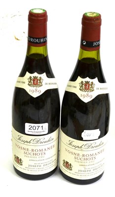 Lot 2071 - Joseph Drouhin Vosne-Romanee Les Suchots 1989 (x2)  U: 1.5cm