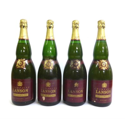 Lot 2089 - Lanson Red Label 1964, vintage champagne, magnum (x4) (four magnums) U: 1.5cm, 1cm, 1.5cm & 6cm...