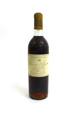 Lot 2099 - Chateau d'Yquem 1963, Sauternes U: just into neck, wine is a dark amber colour