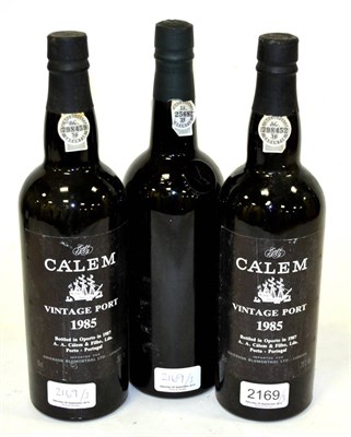 Lot 2169 - Taylor 1983, vintage port; Calem 1985, vintage port (x2) (three bottles) U: into necks, no label to