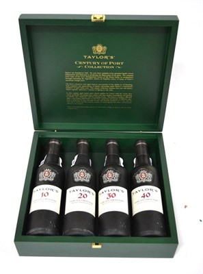 Lot 2170 - Taylor Century of Port Collection 10, 20, 30 & 40 Year Old, half bottles (four half bottles)