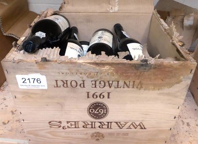 Lot 2176 - Warre 1991, vintage port, owc (twelve bottles) U: box has been on a damp floor and has perished...