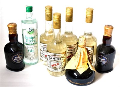 Lot 2211 - A Mixed Parcel of Spirits Including: Glenfiddich Malt Liqueur, Juniper Green Organic London Dry...