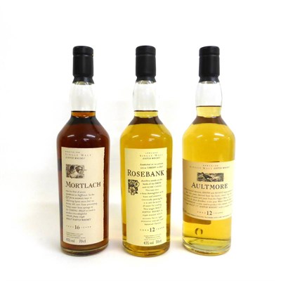 Lot 2267 - Flora & Fauna Comprising: Aultmore 12 Year Old, Rosebank 12 Year Old, Mortlach 16 Year Old, all...