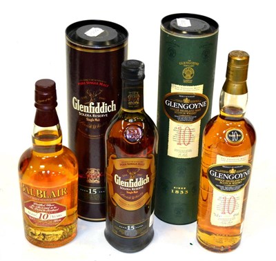 Lot 2278 - Glenfiddich 15 Year Old Solera Reserve; Glengoyne 10 Year Old; Balblair 10 Year Old, all 70cl,...