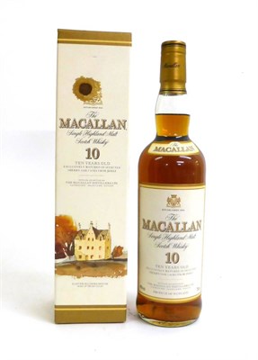 Lot 2358 - The Macallan 10 Year Old (Old Style Cream Label), 700ml, 40%, in original carton