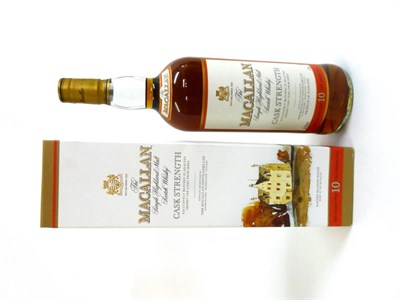 Lot 2359 - The Macallan 10 Year Old Cask Strength Old Style Cream Label, litre, 58.5%, in original carton