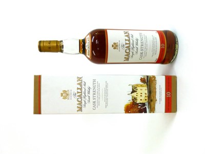 Lot 2360 - The Macallan 10 Year Old Cask Strength Old Style Cream Label, litre, 58.5%, in original carton