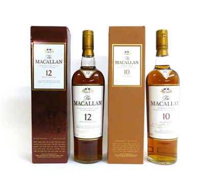 Lot 2361 - The Macallan 12 Year Old and Macallan 10 Year Old, 750ml and 700ml, 43% and 40%, both in...