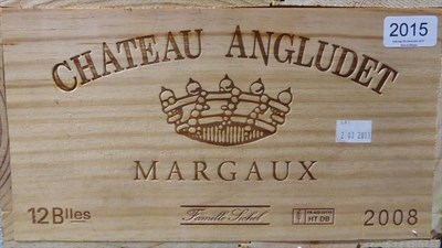 Lot 2015 - Chateau d'Angludet 2008, Margaux, owc (twelve bottles)