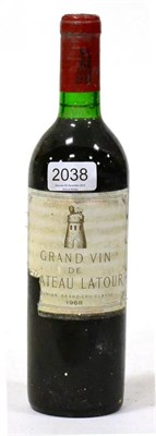 Lot 2038 - Chateau Latour 1968, Pauillac  U: top shoulder, part of label missing