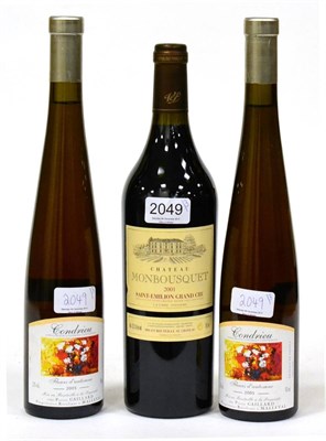 Lot 2049 - Chateau Monbousquet 2001, St Emilion; Condrieu Fleurs d'Automme 2005, 500ml (x2) (three bottles)