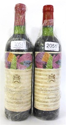 Lot 2051 - Chateau Mouton Rothschild 1975, Pauillac (x2) (two bottles) U: upper shoulder