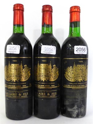 Lot 2056 - Chateau Palmer 1983 (x2) and 1976 (three bottles) U: into neck/top shoulder