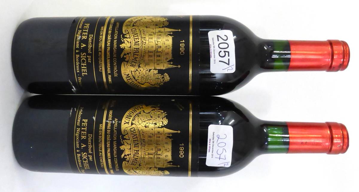 Lot 2057 - Chateau Palmer 1990, Margaux (x2) (two bottles) U: Into neck
