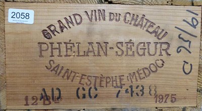 Lot 2058 - Chateau Phelan Segur 1975, St Estephe, owc (twelve bottles)