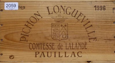 Lot 2059 - Chateau Pichon Longueville Comtesse de Lalande 1996, Pauillac, owc (six bottles)