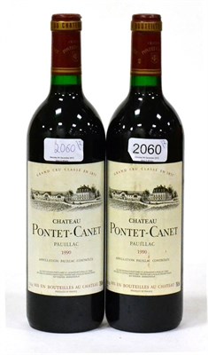 Lot 2060 - Chateau Pontet Canet 1990, Pauillac (x2) (two bottles) U: into neck