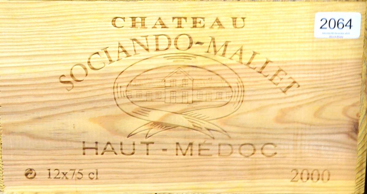 Lot 2064 - Chateau Sociando Mallet 2000, Haut Medoc, owc (twelve bottles)