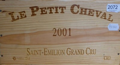 Lot 2072 - Le Petit Cheval 2001, St Emilion, half case, owc (six bottles)