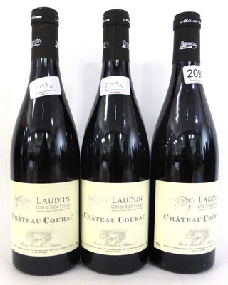 Lot 2093 - Laudun Chateau Courac Cotes du Rhone Villages 2011 (x3) (three bottles)