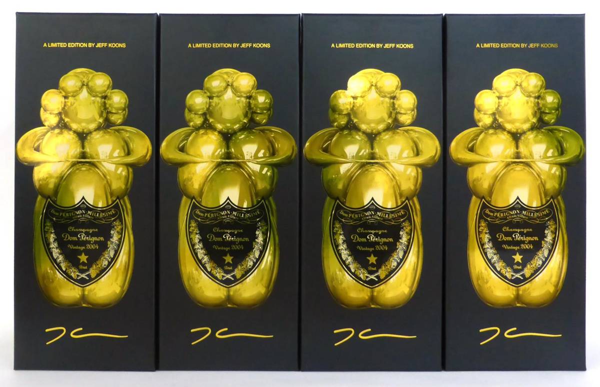 Lot 2111 - Dom Perignon 2004 Jeff Koons Limited Edition, vintage champagne, oc (x4) (four bottles)